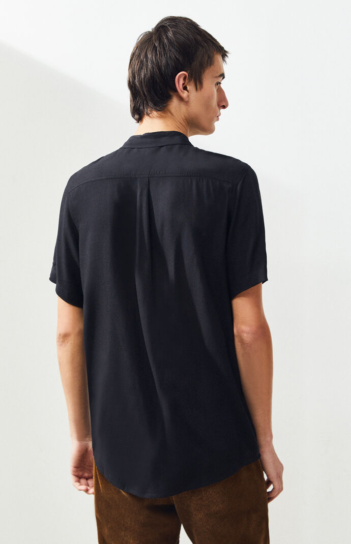 Solid Short Sleeve Button Up Shirt