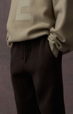 Off Black Knit Relaxed Sweatpants image number 6