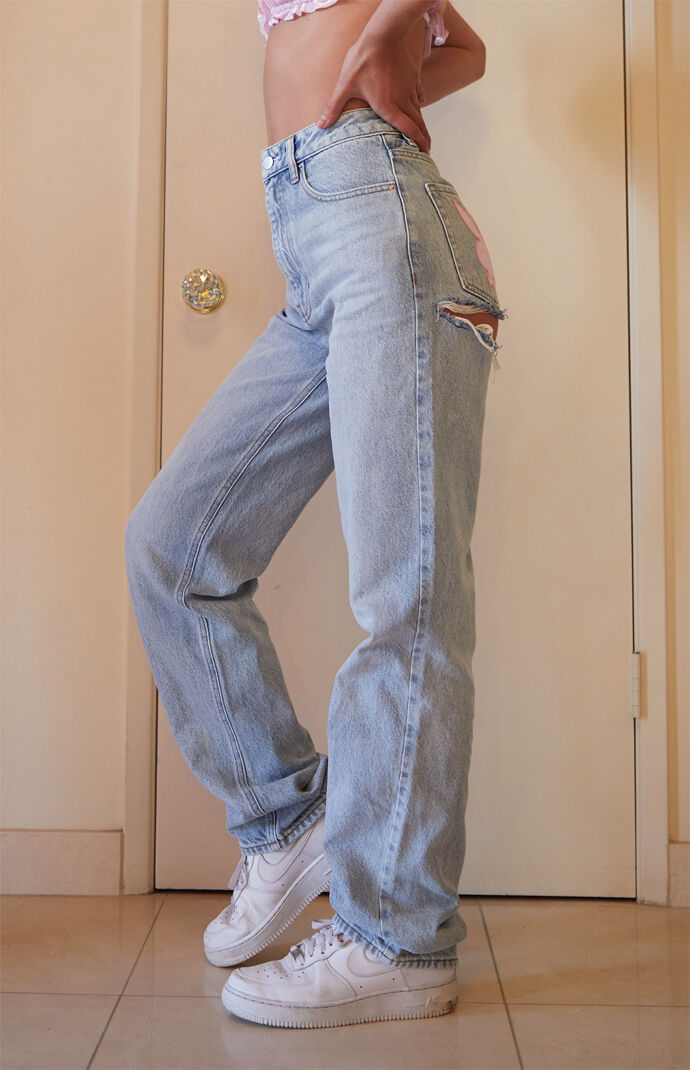 pacsun white striped jeans