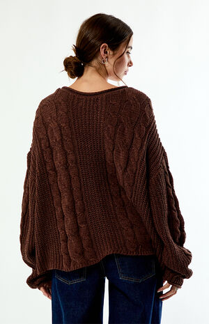 Laney V-Neck Cable Knit Sweater image number 4