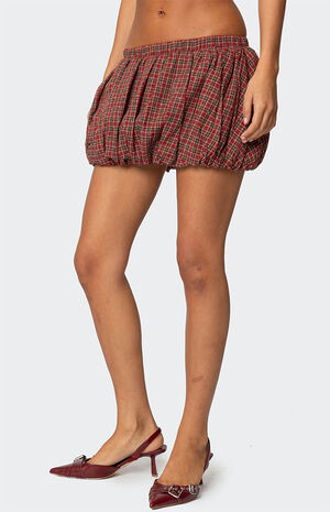 Marlene Plaid Bubble Mini Skirt Marlene Plaid Bubble Mini Skirt image number 4