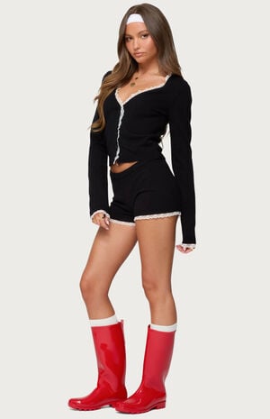 Sansa Lacey Knit Micro Shorts image number 5