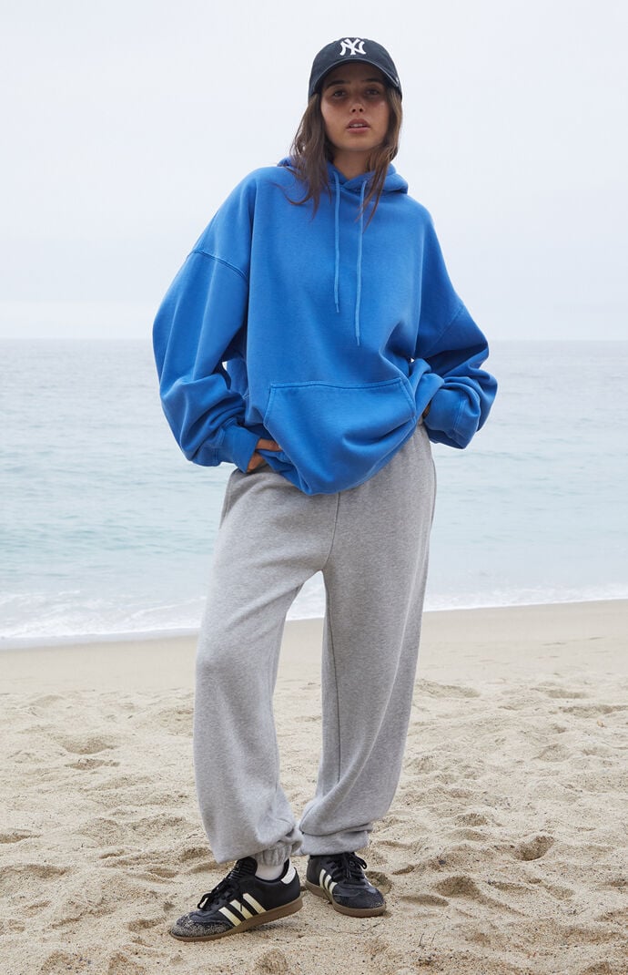 John Galt Blue Christy Oversized Hoodie