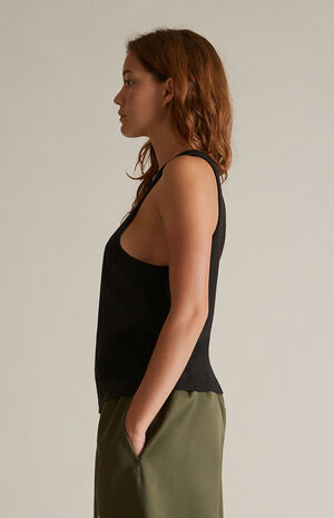 Women's Black Tri-Blend Tank Top image number 3
