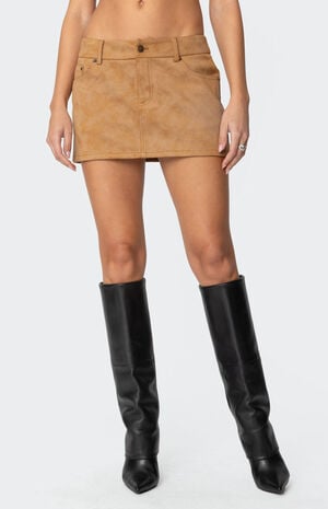 Isa Faux Suede Mini Skirt Isa Faux Suede Mini Skirt image number 2