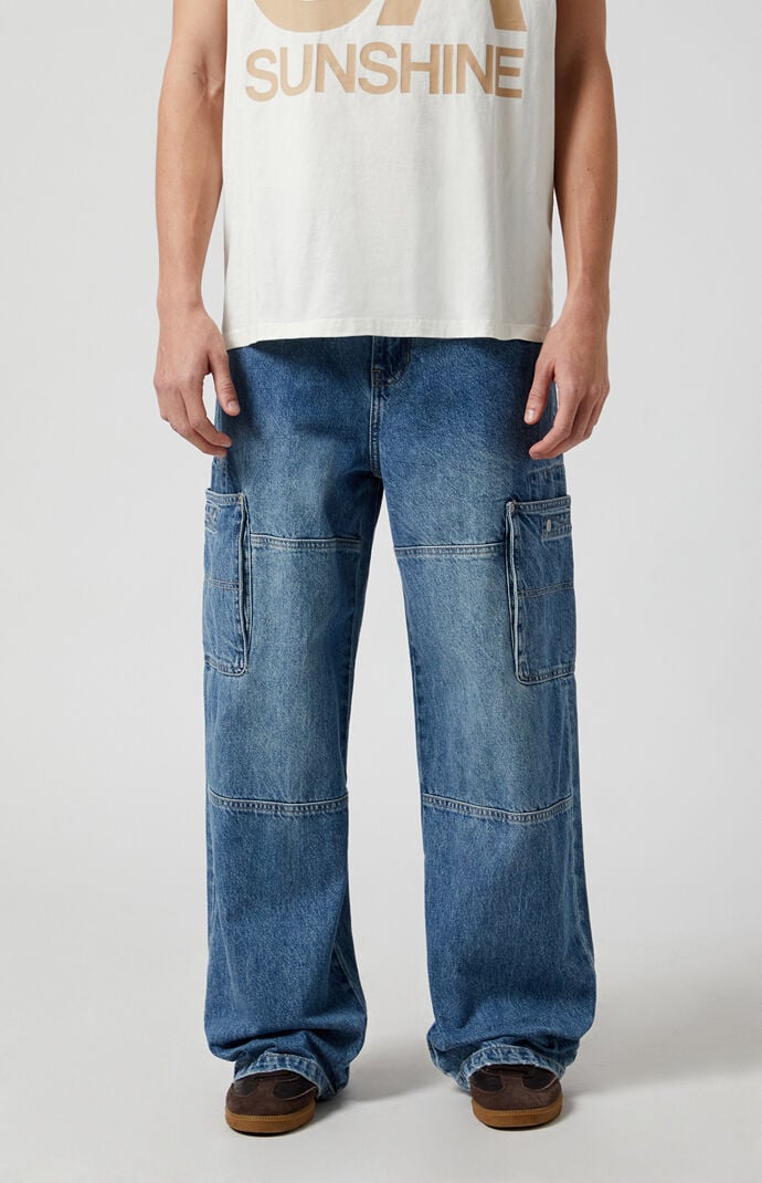 Pacsun Blake Extreme Baggy Jeans Cargo Medium Indigo | PacSun