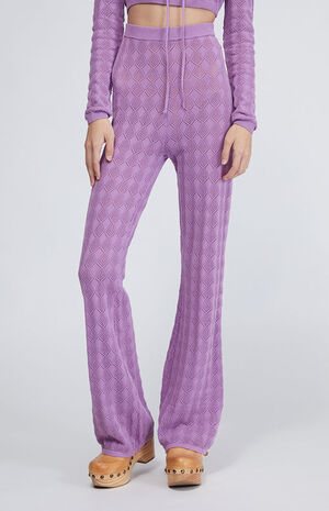 Pointelle Knit Flare Trousers image number 1