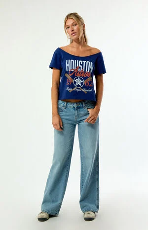 x MLB Houston Astros Off-The-Shoulder T-Shirt image number 1