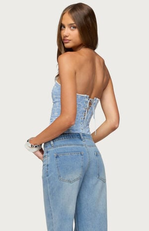 Zeffey Eyelet Corset Top image number 3