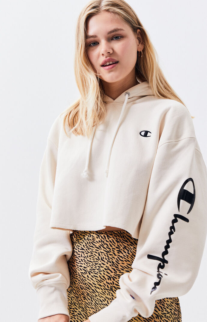 champion cropped sweatshirt white