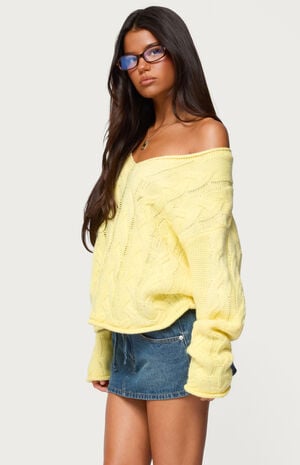 Inga Oversized Cable Knit Sweater image number 3