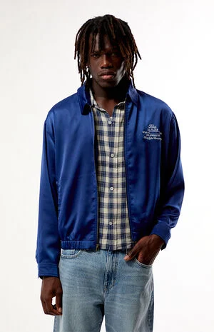 Blue Oil Satin Jacket image number 1