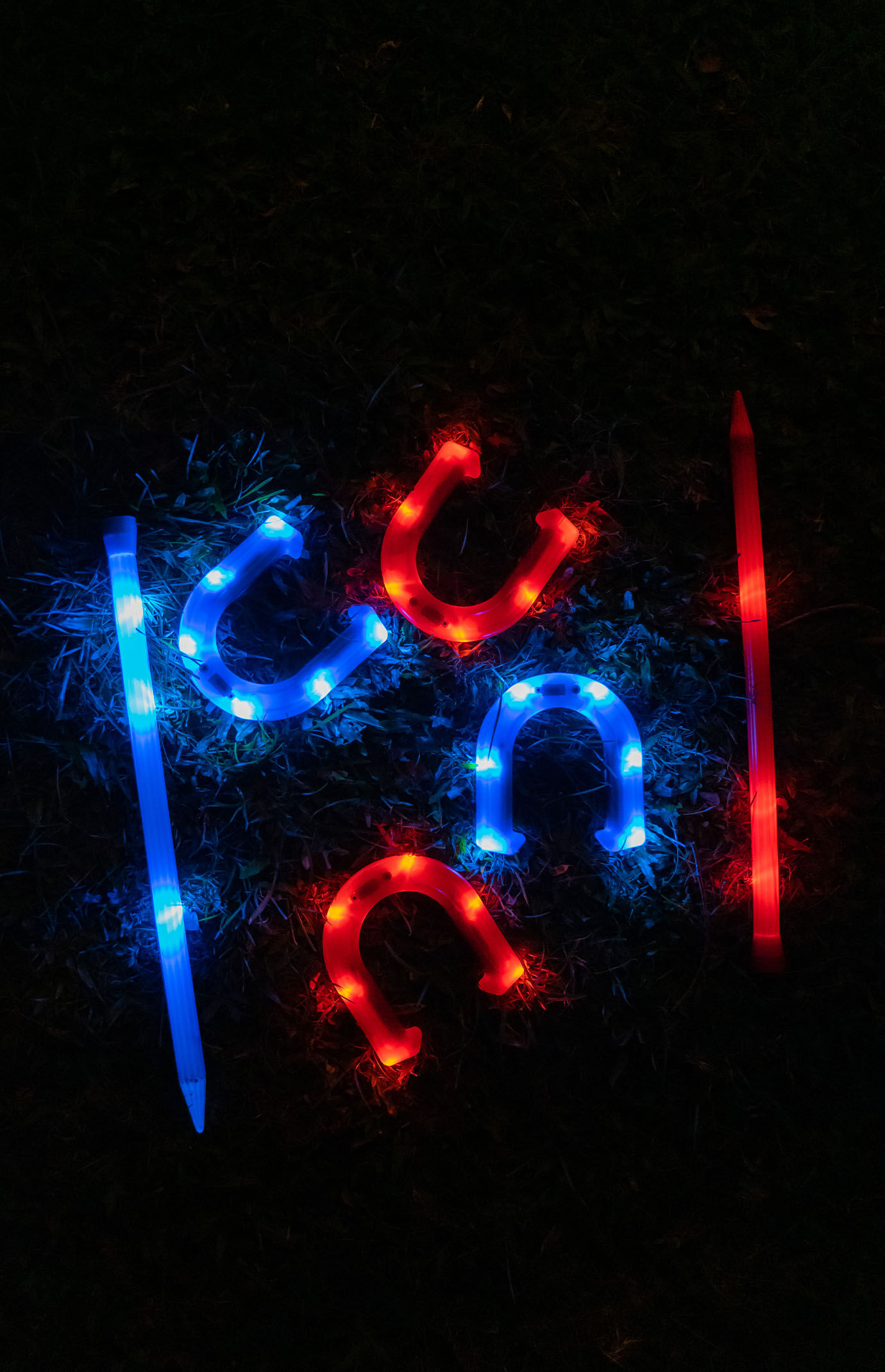PoolCandy YardCandy Illuminated LED Horseshoes Game Set