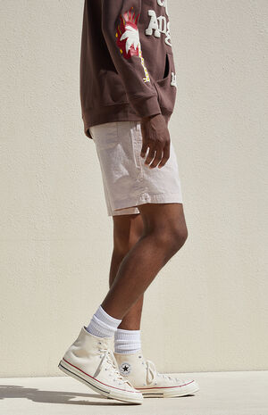Eco Violet Linen Volley Shorts image number 4