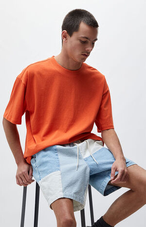 Orange Loch Solid Boxy T-Shirt image number 1