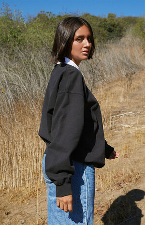 Navy & White Erica Collar Sweatshirt image number 2