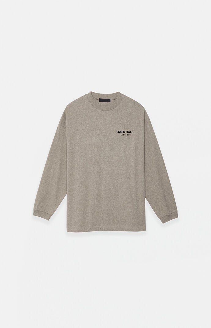 Fear of God Essentials Kids Heather Grey Long Sleeve T-Shirt Fear of God Essentials Kids Heather Grey Long Sleeve T-Shirt