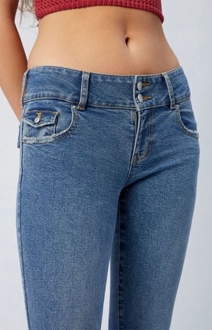 PacSun Stretch Medium Indigo Low Rise Bootcut Jeans