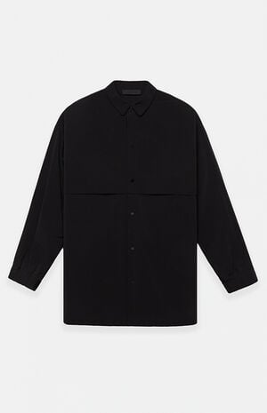Black Military Nylon Overshirt Jacket image number 1