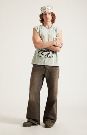 Jordan Baggy Bootcut Jeans Washed Brown image number 6