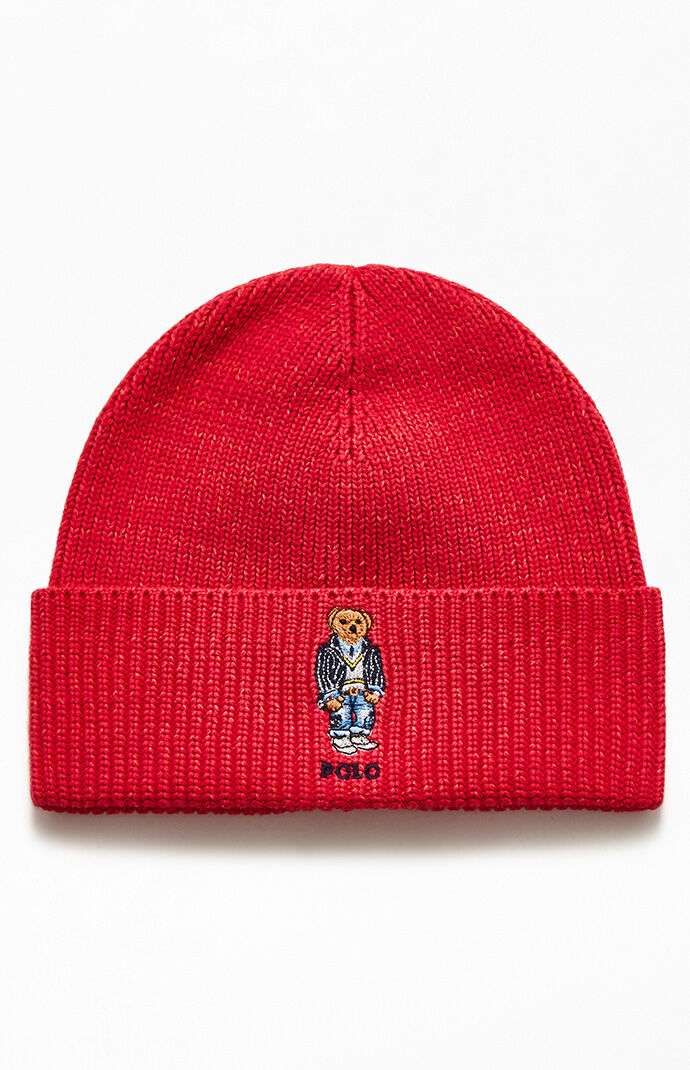 Red polo sales bear beanie