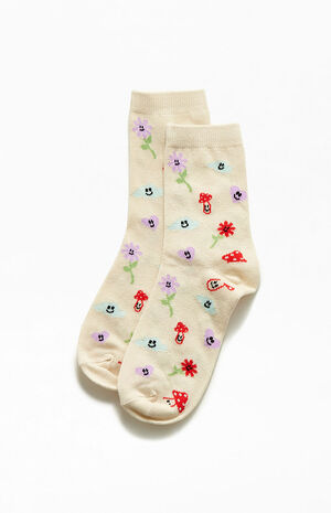 Dancing Mushrooms Crew Socks image number 1
