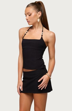 Yua Beaded Woven Halter Top image number 2