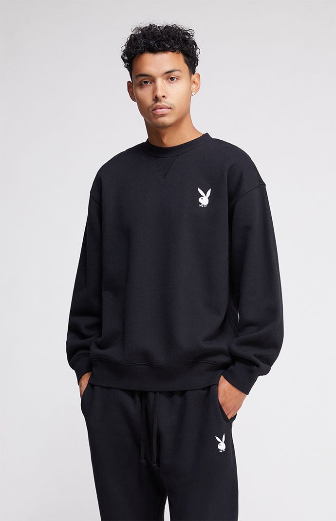 Black playboy crewneck hotsell sweatshirt