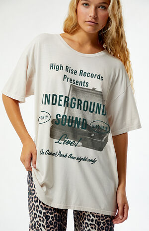 High Rise Records Tonal Oversized T-Shirt image number 2