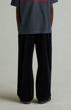 Kids Vintage Black Velour Flare Sweatpants image number 6