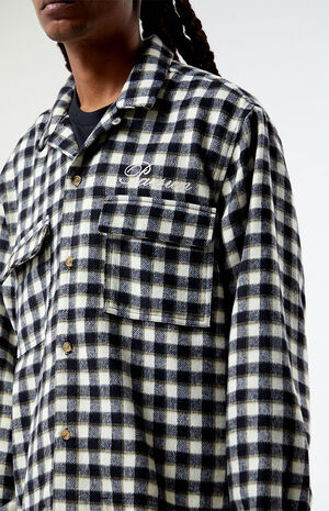 Cropped Embroidered Camp Flannel Shirt image number 2