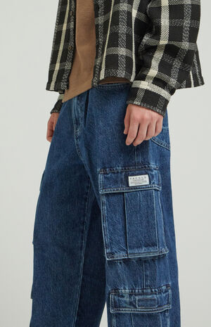 Dark Indigo Baggy Cargo Jeans image number 4