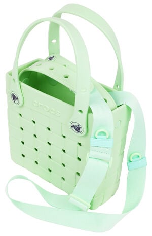 Mint Small Woven Crocssbody Tote Bag image number 4