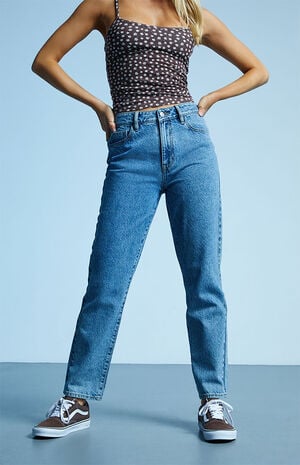 Eco Medium Blue Mom Jeans image number 2