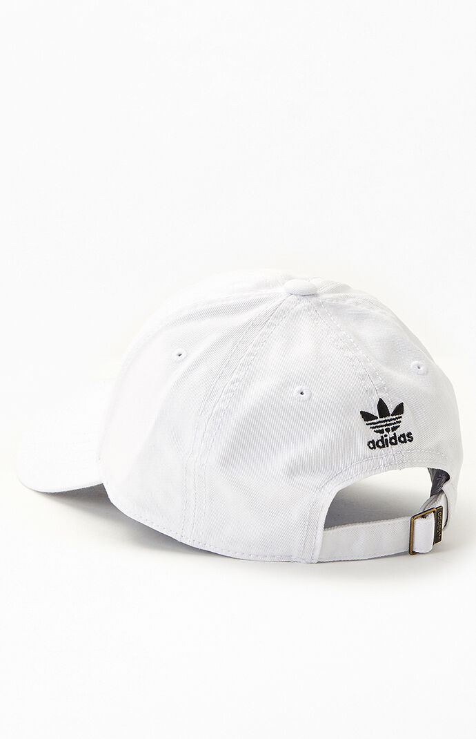 Adidas washed white strapback dad hat Clearance