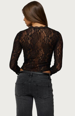 Rosalinda Sheer Lace Bodysuit image number 3