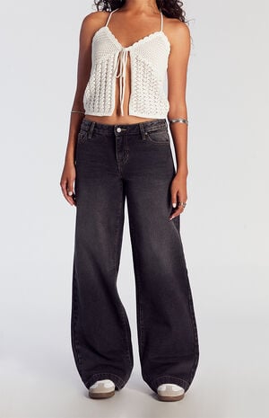 Casey Low Rise Baggy Jeans Black Tinted