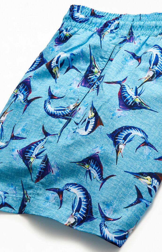 Puffer And Fish 17" Swim Trunks