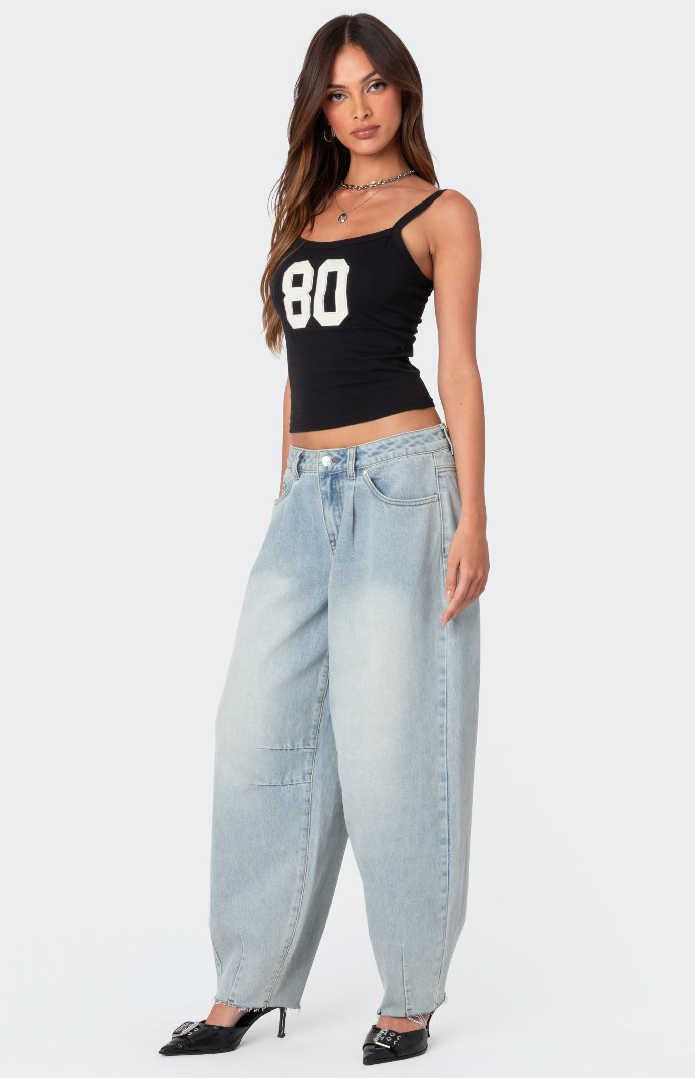Edikted Balloon Washed Low Rise Jeans