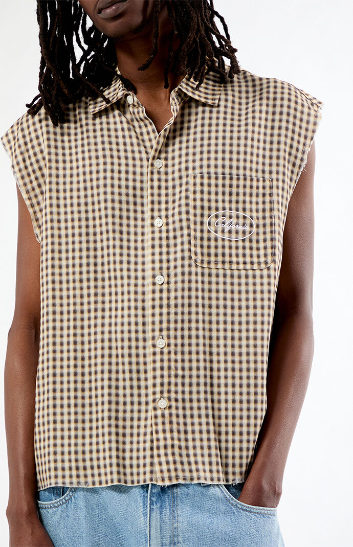 Pacsun Joe Tan Flannel Cutoff Shirt
