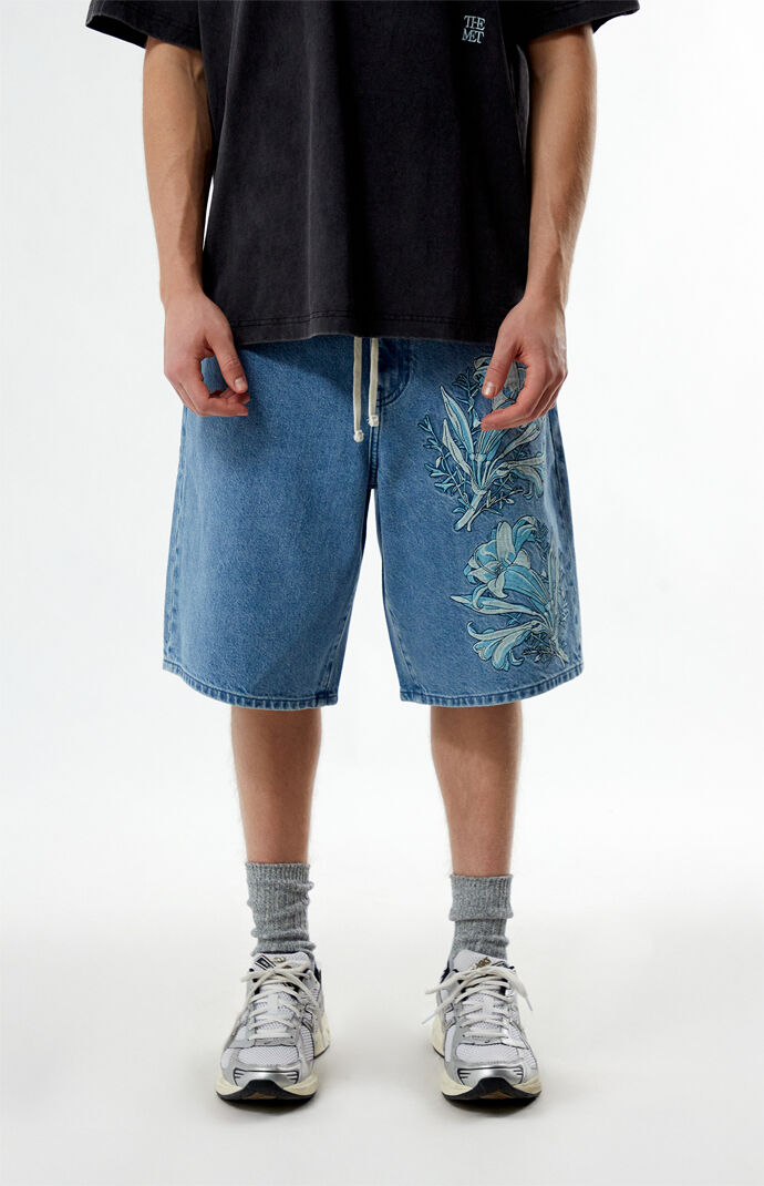 ロージーモンスター　denim scallop short pants ELKNLMU Hip Hop Streetwear Denim Shorts Star Jean Shorts