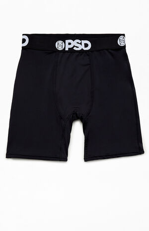 Black Athletic Solid Boxer Briefs image number 1
