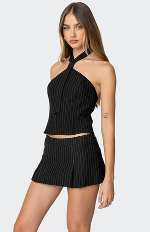 Karine Pinstripe Halter Top image number 3