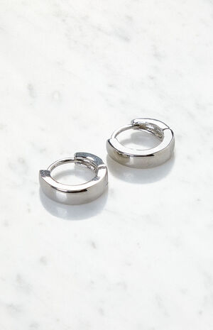Silver Hoop Earrings image number 1