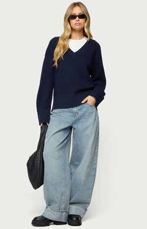 Bluebell Oversized Waffle Knit Sweater image number 5