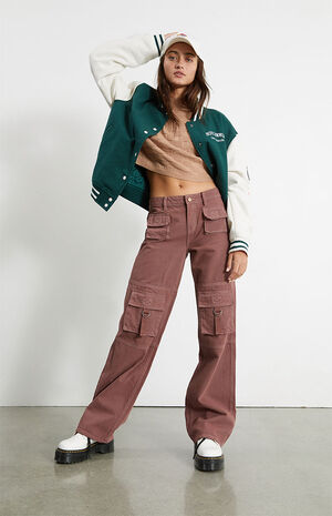 Eco Mauve Low Rise Boyfriend Carpenter Pants image number 1