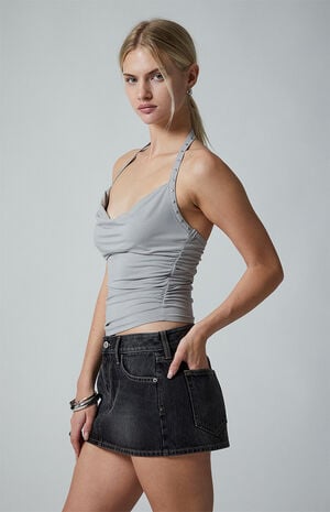 Studded Strap Halter Tank Top image number 4