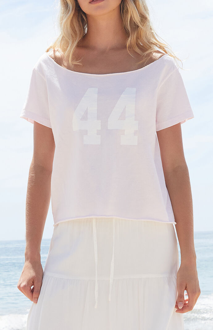 John Galt Pink Robyn 44 Short Sleeve Off-The-Shoulder Top