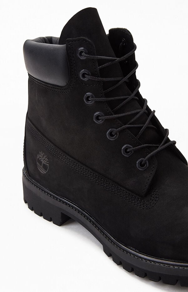 black leather timberland boots