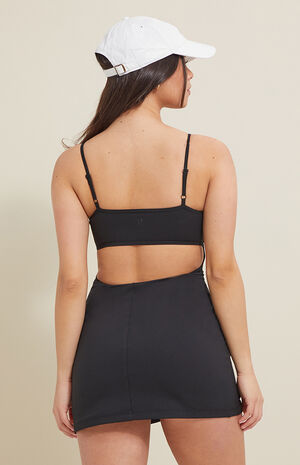PAC WHISPER Active Black Reed Mini Dress image number 4